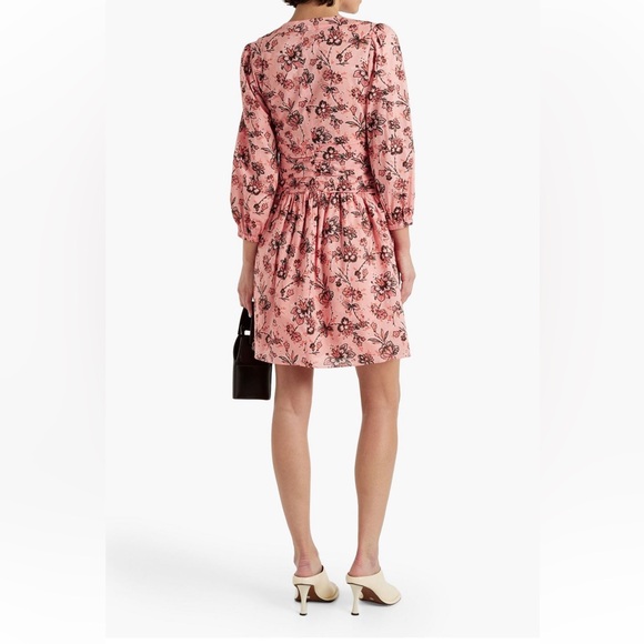 Derek Lam 10 Amelia Floral Gathered Mini Dress Size 2 - Picture 10 of 10